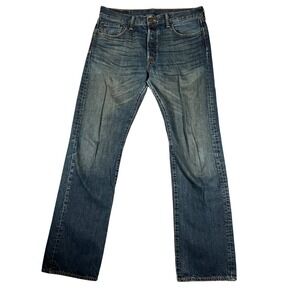 Levis 501 Original Fit Straight Leg Blue Denim Jeans Mens W34 L34 (Fits 33x32)